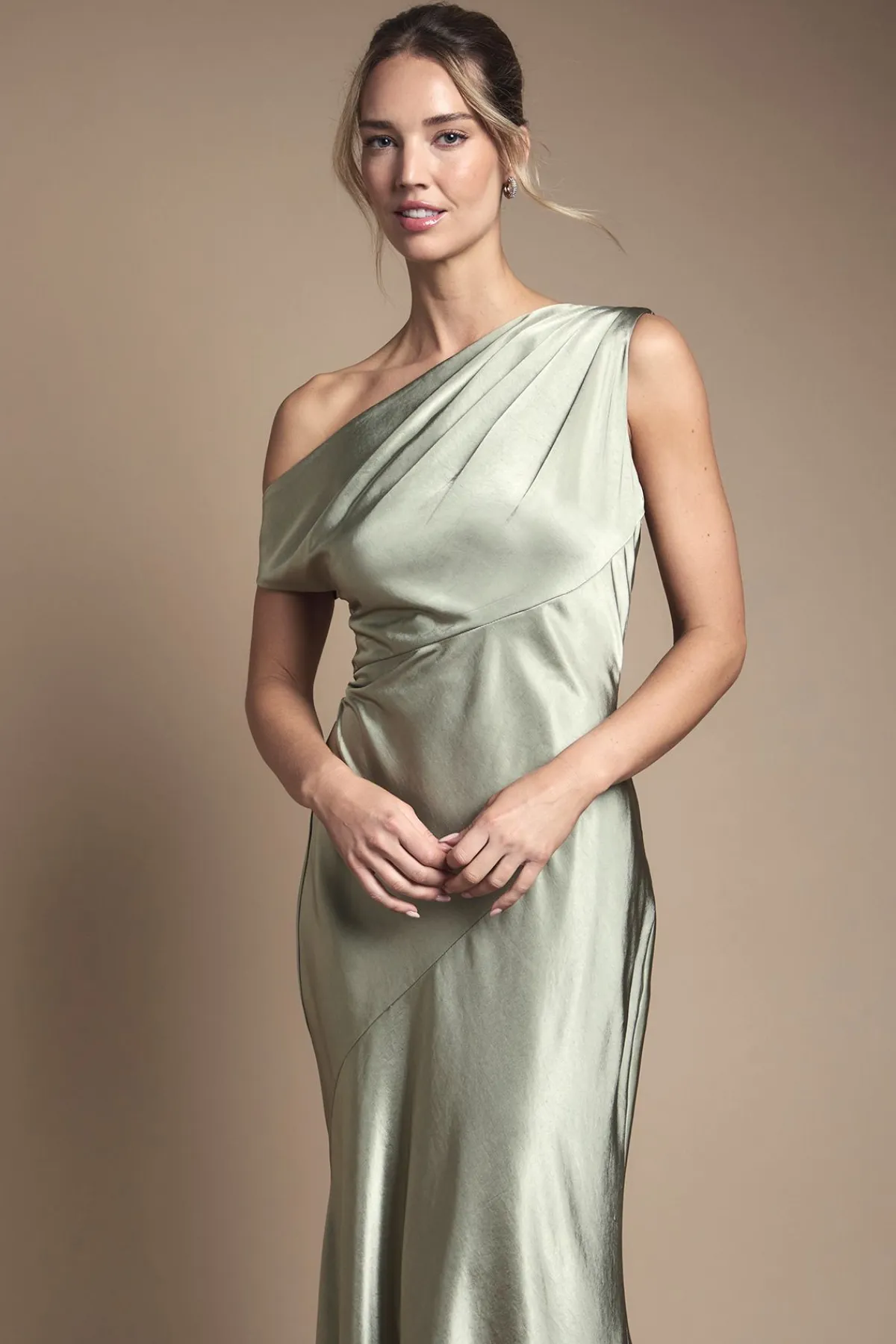 Coast Robe de Demoiselle d'Honneur Longue Sirène en Satin Asymétrique Moulante<Femme Robes Demoiselles D'Honneur|Satin Et Dentelle