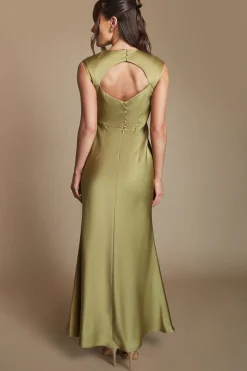Oasis Robe De Demoiselle D'honneur Longue Satinée Avec Détail Dos Ouvert<Femme Robes Demoiselles D'Honneur|Satin Et Dentelle