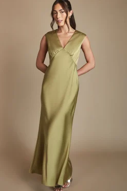 Oasis Robe De Demoiselle D'honneur Longue Satinée Avec Détail Dos Ouvert<Femme Robes Demoiselles D'Honneur|Satin Et Dentelle