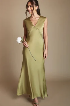 Oasis Robe De Demoiselle D'honneur Longue Satinée Avec Détail Dos Ouvert<Femme Robes Demoiselles D'Honneur|Satin Et Dentelle