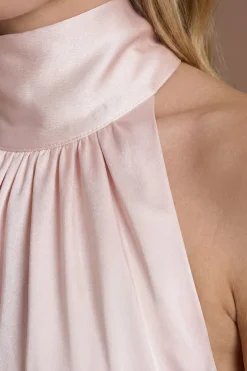 Oasis Robe De Demoiselle D'honneur Longue En Satin Rose Poudré À Encolure Américaine<Femme Robes Demoiselles D'Honneur|Satin Et Dentelle