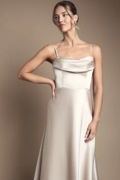 Coast Robe de Demoiselle d'Honneur Longue à Corsage Drapé et Bretelles<Femme Robes Demoiselles D'Honneur|Robes
