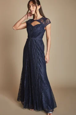 Coast Robe De Demoiselle D'honneur Légère À Panneaux De Dentelle Cordelée<Femme Robes Demoiselles D'Honneur|Satin Et Dentelle