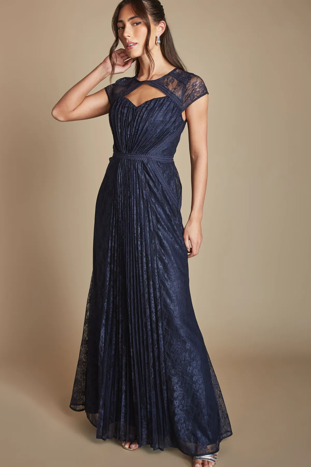 Coast Robe De Demoiselle D'honneur Légère À Panneaux De Dentelle Cordelée<Femme Robes Demoiselles D'Honneur|Satin Et Dentelle