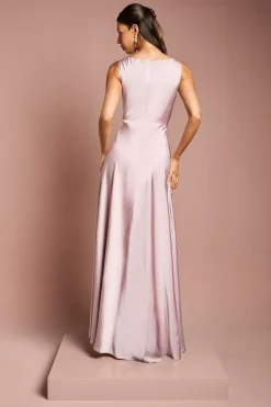 Coast Robe de Demoiselle d'Honneur Longue en Satin à Col Bénitier sans Manches Honoured<Femme Robes Demoiselles D'Honneur|Satin Et Dentelle