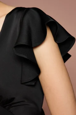 Coast Robe de Demoiselle d'Honneur Longue en Satin Honoured à Col V et Manches Courtes Angel<Femme Robes Demoiselles D'Honneur|Satin Et Dentelle