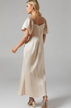 Oasis Robe de Demoiselle d'Honneur Mi-Longue en Satin à Manches Angel Petite<Femme Robes Demoiselles D'Honneur|Robes Mi-Longues