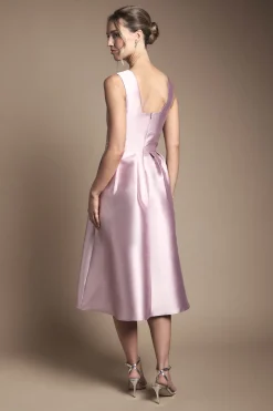 Coast Robe de Demoiselle d'Honneur Mi-Longue en Sergé Structuré à Décolleté Plongeant<Femme Toutes Les Robes|Robes Demoiselles D'Honneur