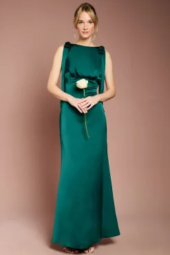 Coast Robe de Demoiselle d'Honneur Maxi en Satin Honoured Sans Manches Col Haut Épaules Nouées<Femme Robes Demoiselles D'Honneur|Satin Et Dentelle