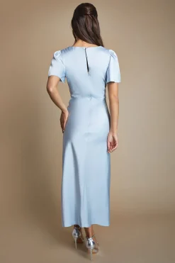 Oasis Robe De Demoiselle D'honneur Mi-longue En Satin Avec Torsade Devant Et Manches Papillon<Femme Robes Demoiselles D'Honneur|Robes Mi-Longues