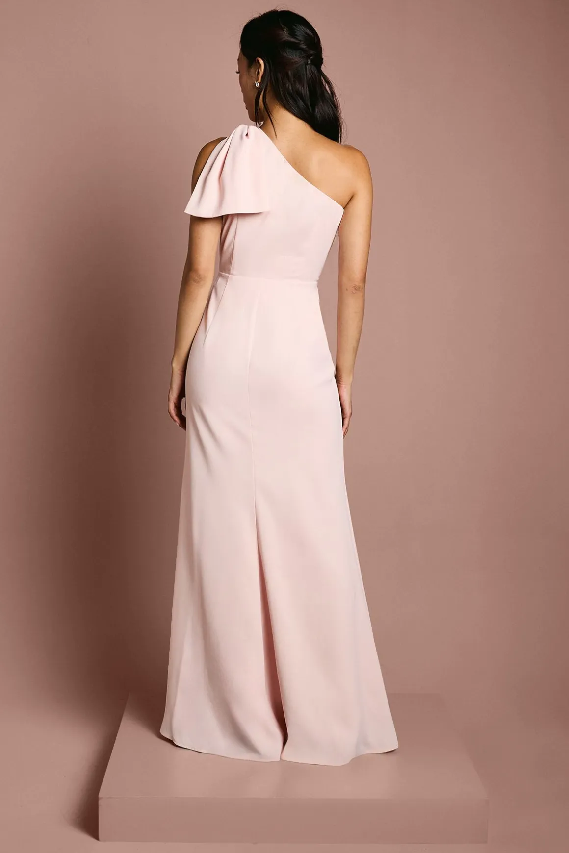 Robe de Demoiselle d'Honneur Maxi Coast Honoured à Une Épaule avec Nœud