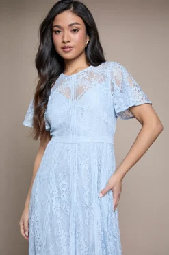 Robe De Demoiselle D'honneur Petite En Dentelle À Manches Ange