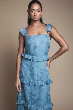 Robe de Demoiselle d'Honneur Rose en Georgette à Encolure Carrée