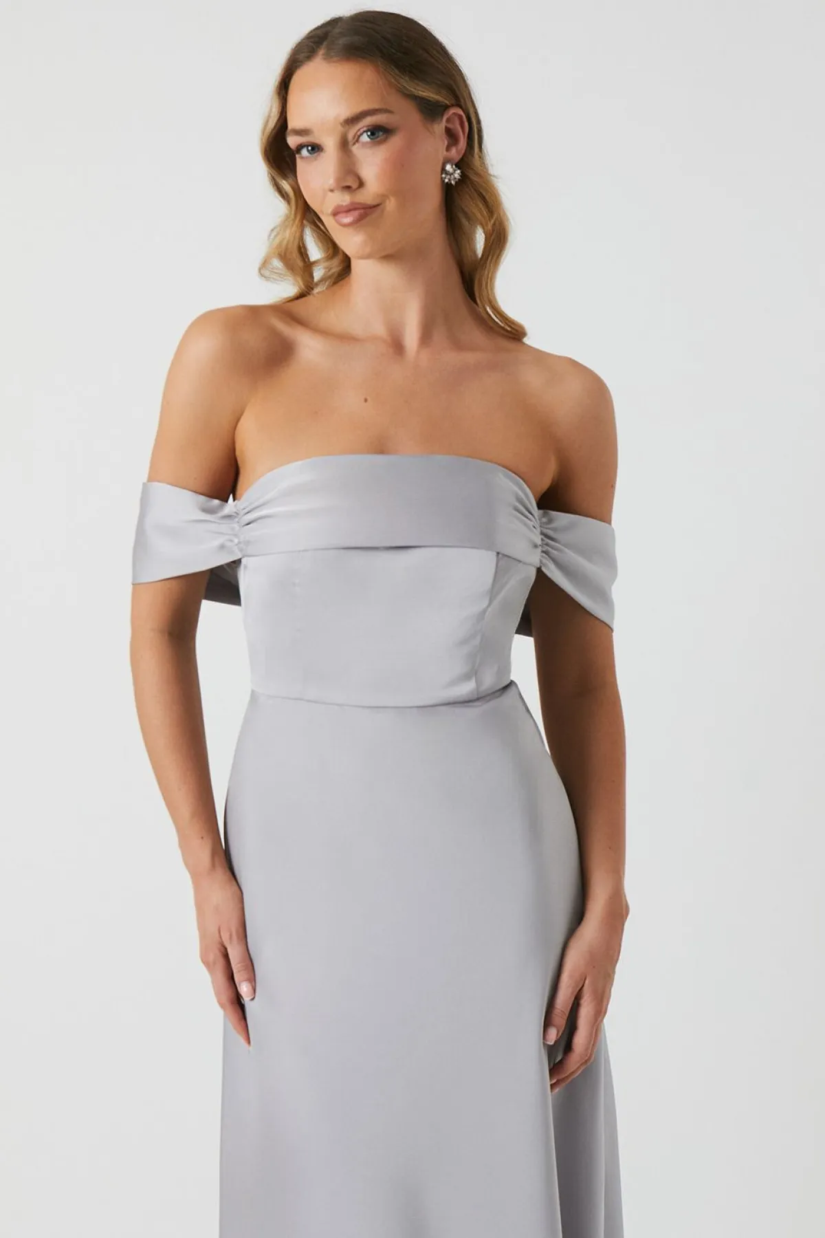 Coast Robe de Demoiselle d'Honneur Satinée Bandeau Épaules Dénudées<Femme Robes Demoiselles D'Honneur|Satin Et Dentelle