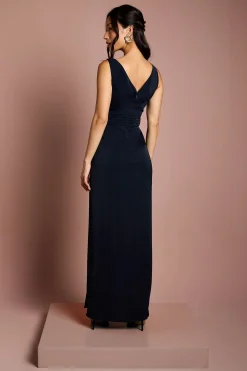 Robe de Demoiselle d'Honneur Sans Manches à Col V