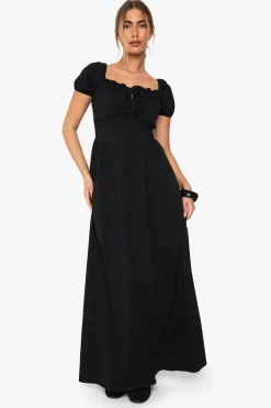 Robe de laitière en coton à manches bouffantes