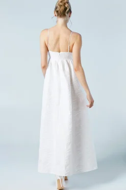 Robe de Mariée Babydoll à Bretelles Fines en Jacquard