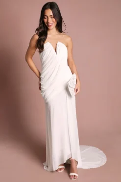 Robe De Mariée Bustier À Détail Drapé Et Corsage Structuré