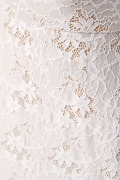 Robe de Mariée Coast Honoured Bardot Boho en Dentelle à Queue de Sirène