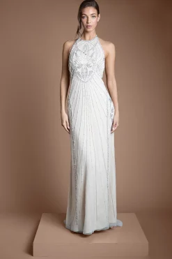 Robe de Mariée Coast Honoured à Col Halter Sculptante et Ornementée