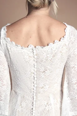 Coast Robe De Mariée Honoured Petite À Épaules Dénudées Bardot Bohème En Dentelle Coupe Sirène<Femme Satin Et Dentelle|Robes Bohème