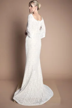 Coast Robe De Mariée Honoured Petite À Épaules Dénudées Bardot Bohème En Dentelle Coupe Sirène<Femme Satin Et Dentelle|Robes Bohème
