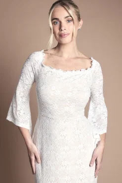 Coast Robe De Mariée Honoured Petite À Épaules Dénudées Bardot Bohème En Dentelle Coupe Sirène<Femme Satin Et Dentelle|Robes Bohème