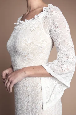 Coast Robe De Mariée Honoured Petite À Épaules Dénudées Bardot Bohème En Dentelle Coupe Sirène<Femme Satin Et Dentelle|Robes Bohème