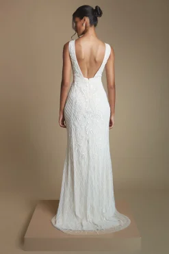 Coast Robe De Mariée Honoured Petite À Décolleté Plongeant Ornée De Motifs Floraux Vintage<Femme Robes|Robes Longues