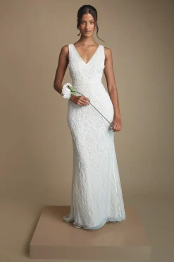 Coast Robe De Mariée Honoured Petite À Décolleté Plongeant Ornée De Motifs Floraux Vintage<Femme Robes|Robes Longues