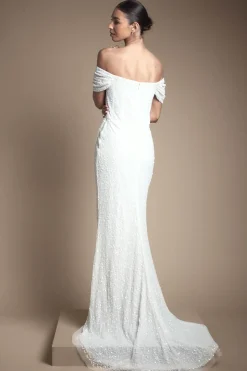 Coast Robe de Mariée Honoured à Sequins Bardot et Jupe Portefeuille<Femme Robes|Robes Longues