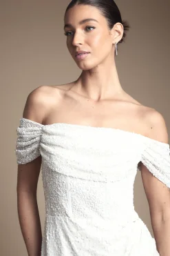 Coast Robe de Mariée Honoured à Sequins Bardot et Jupe Portefeuille<Femme Robes|Robes Longues