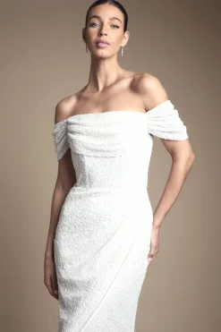 Coast Robe de Mariée Honoured à Sequins Bardot et Jupe Portefeuille<Femme Robes|Robes Longues
