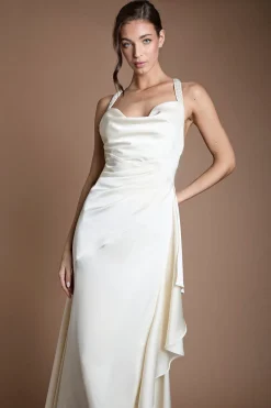 Coast Robe De Mariée Col Bénitier À Bretelles Perlées<Femme Robes|Robes À Col Bénitier