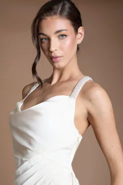Coast Robe De Mariée Col Bénitier À Bretelles Perlées<Femme Robes|Robes À Col Bénitier