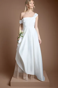 Coast Robe de Mariée à Corsage Une Épaule et Jupe Asymétrique<Femme Toutes Les Robes|Robe Satin