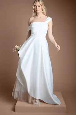 Coast Robe de Mariée à Corsage Une Épaule et Jupe Asymétrique<Femme Toutes Les Robes|Robe Satin