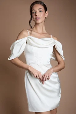 Coast Robe De Mariée Courte En Satin À Corset<Femme Robes Corset|Satin Et Dentelle