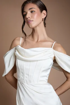 Coast Robe De Mariée Courte En Satin À Corset<Femme Robes Corset|Satin Et Dentelle