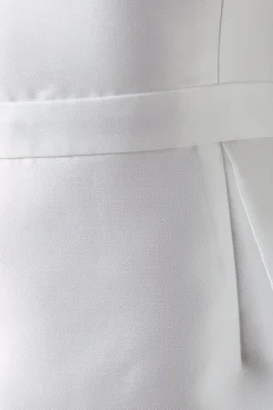 Robe de Mariée Courte en Sergé avec Jupe en Organza