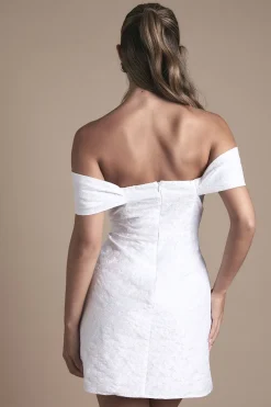 Oasis Robe de Mariée Courte Jacquard à Épaules Dénudées<Femme Robes|Toutes Les Robes
