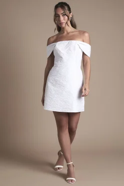 Oasis Robe de Mariée Courte Jacquard à Épaules Dénudées<Femme Robes|Toutes Les Robes