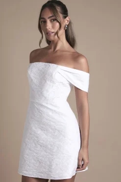 Oasis Robe de Mariée Courte Jacquard à Épaules Dénudées<Femme Robes|Toutes Les Robes