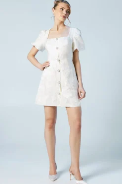 Coast Robe de Mariée Courte à Manches Bouffantes et Boutons Bijoux<Femme Robes|Toutes Les Robes