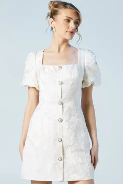 Coast Robe de Mariée Courte à Manches Bouffantes et Boutons Bijoux<Femme Robes|Toutes Les Robes