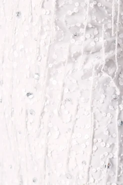 Robe de Mariée Courte Ornée de Sequins et de Franges