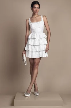 Robe de Mariée Courte à Ourlet Volants