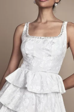 Robe de Mariée Courte à Ourlet Volants
