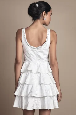 Robe de Mariée Courte à Ourlet Volants