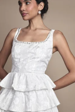 Robe de Mariée Courte à Ourlet Volants